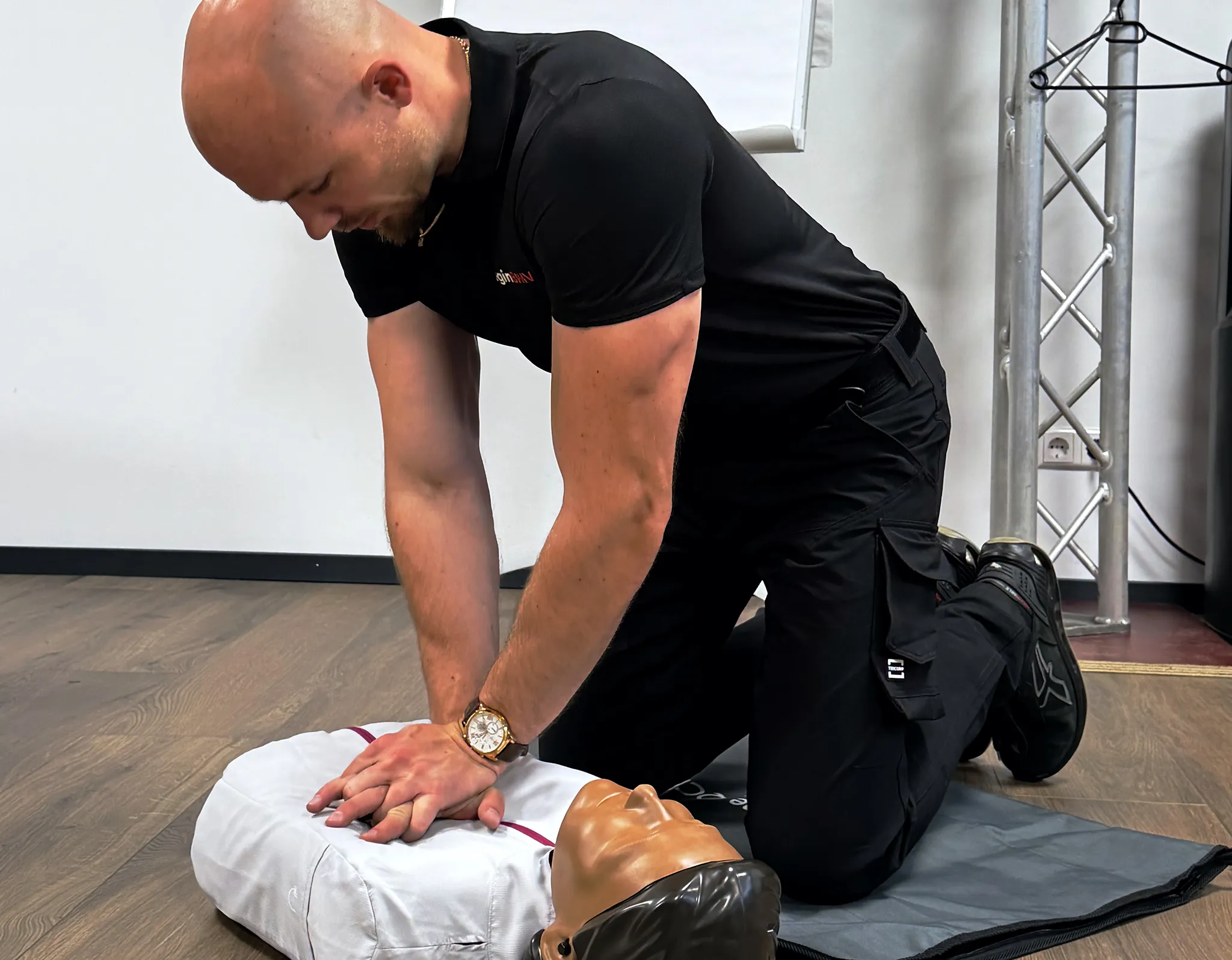 Reanimatieoefening tijdens een BHV-cursus